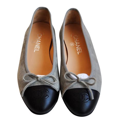 chanel grey ballerinas|chanel ballet shoes.